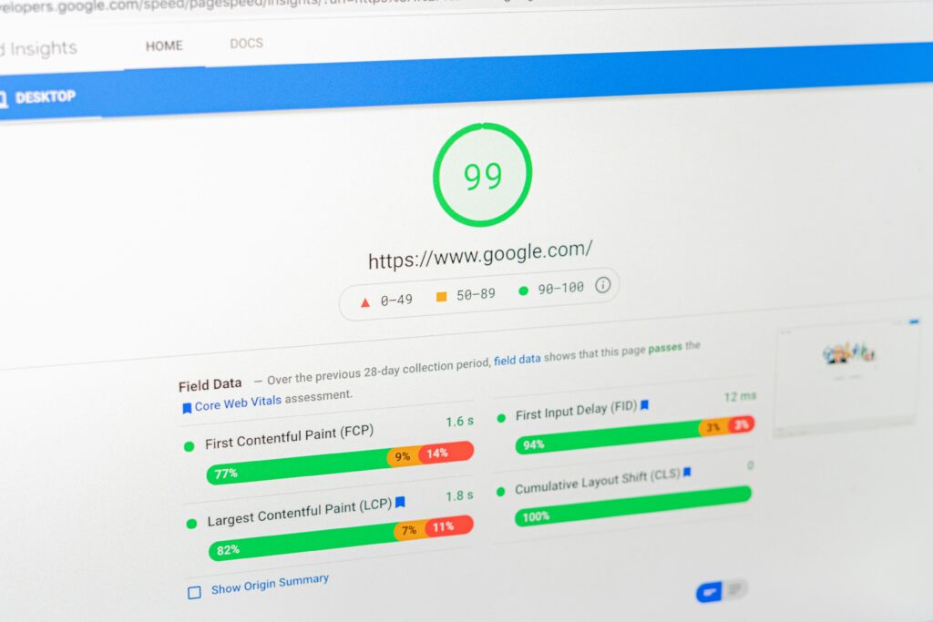 A page showing website ranking